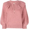 Ba&sh Pink 'Hoa' Ruffle Sweater Clothing