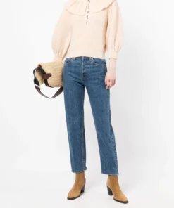 Ba&sh Cream 'Hoa' Ruffle Sweater