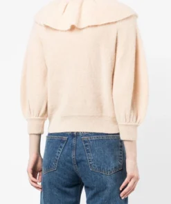 Ba&sh Cream 'Hoa' Ruffle Sweater