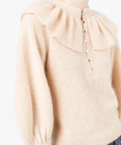 Ba&sh Cream 'Hoa' Ruffle Sweater