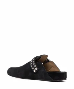 Isabel Marant Black 'Mirvin' Buckle Fastened Mules Shoes