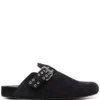 Isabel Marant Black 'Mirvin' Buckle Fastened Mules Shoes
