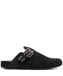Isabel Marant Black 'Mirvin' Buckle Fastened Mules Shoes