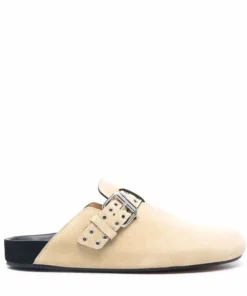 Isabel Marant Shoes Ecru 'Mirvin' Buckle Fastened Mules