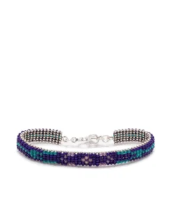 Isabel Marant Accessories Purple And Silver 'Glass Bead Bracelet'