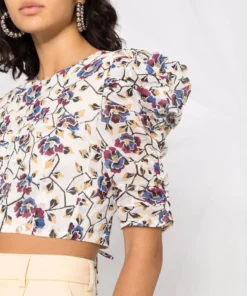 Isabel Marant Etoile Clothing Cream 'Silva' Floral Top