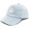 Isabel Marant Light Blue 'Tyron' Logo Denim Cap