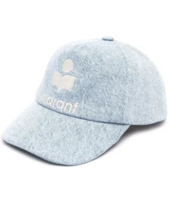Isabel Marant Light Blue'Tyron' Logo Denim Cap
