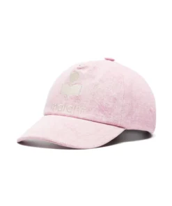 Isabel Marant Light Pink 'Tyron' Logo Denim Cap