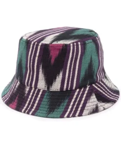 Isabel Marant Dark Purple And Green 'Haley' Printed Bucket Hat Accessories