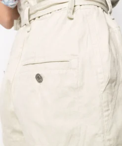 Isabel Marant Etoile Cream ‘Parana’ High Waist Shorts Clothing