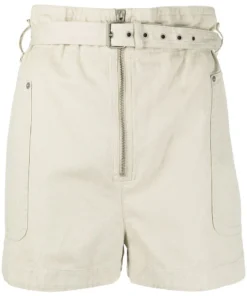 Isabel Marant Etoile Cream ‘Parana’ High Waist Shorts Clothing