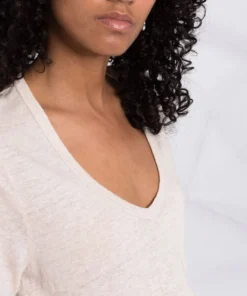 Isabel Marant Etoile Clothing Beige ‘Kranger’ Linen T-Shirt 10 Isabel Marant Etoile Clothing Beige ‘Kranger’ Linen T-Shirt