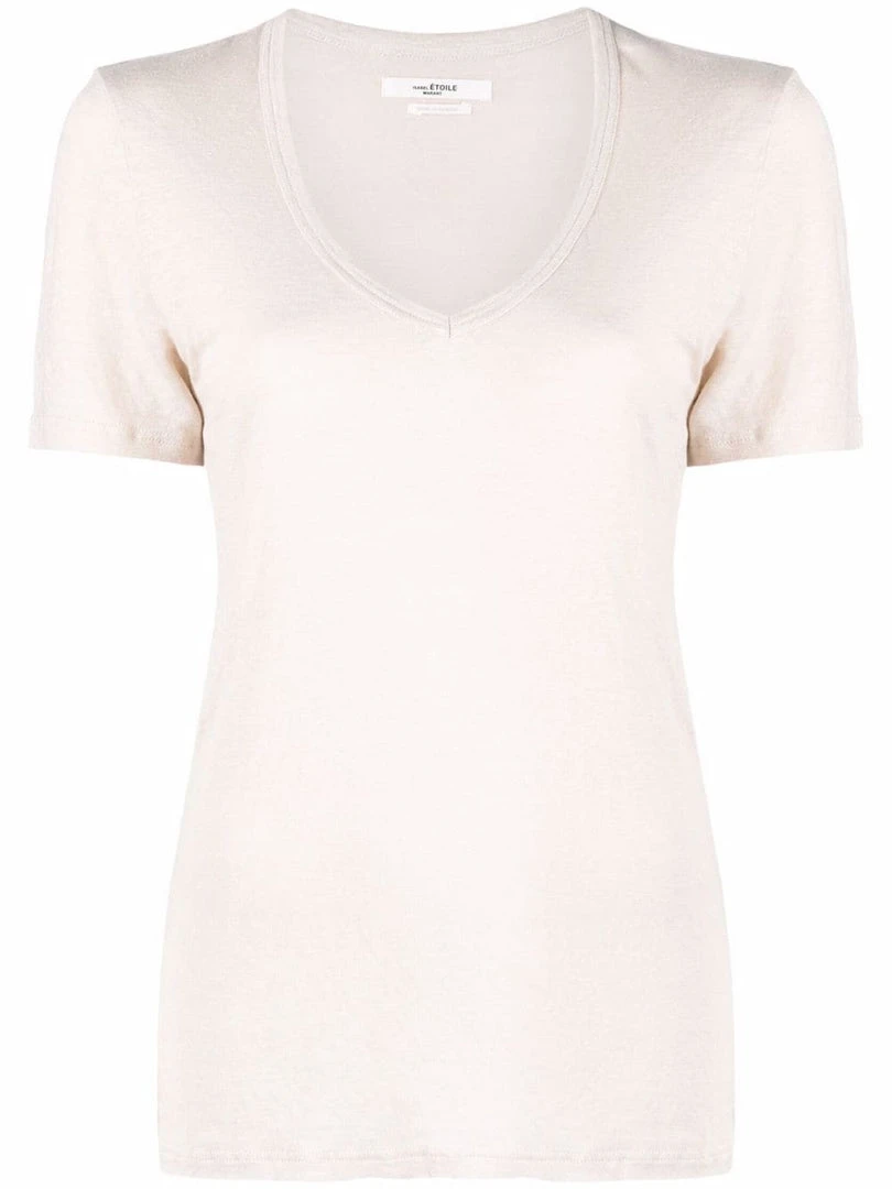 Isabel Marant Etoile Clothing Beige ‘Kranger’ Linen T-Shirt 3 Isabel Marant Etoile Clothing Beige ‘Kranger’ Linen T-Shirt