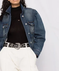 Isabel Marant Etoile Clothing 'Bolinea' Stonewashed Cropped Denim Jacket