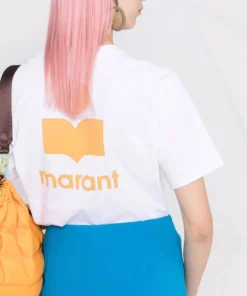 Isabel Marant Etoile Clothing ‘Zewel’ Ochre Logo T-Shirt 38 Isabel Marant Etoile Clothing ‘Zewel’ Ochre Logo T-Shirt