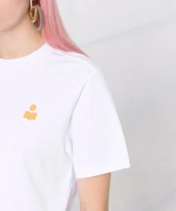 Isabel Marant Etoile Clothing ‘Zewel’ Ochre Logo T-Shirt 44 Isabel Marant Etoile Clothing ‘Zewel’ Ochre Logo T-Shirt