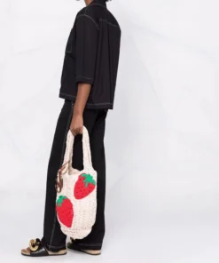 JW Anderson Cream ‘Strawberry Knitted Shopper’