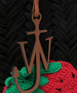JW Anderson Black ‘Strawberry Knitted Shopper’ Bags