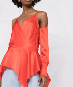 JW Anderson Red ‘Cold Shoulder Blouse’ Clothing 12 JW Anderson Red ‘Cold Shoulder Blouse’ Clothing