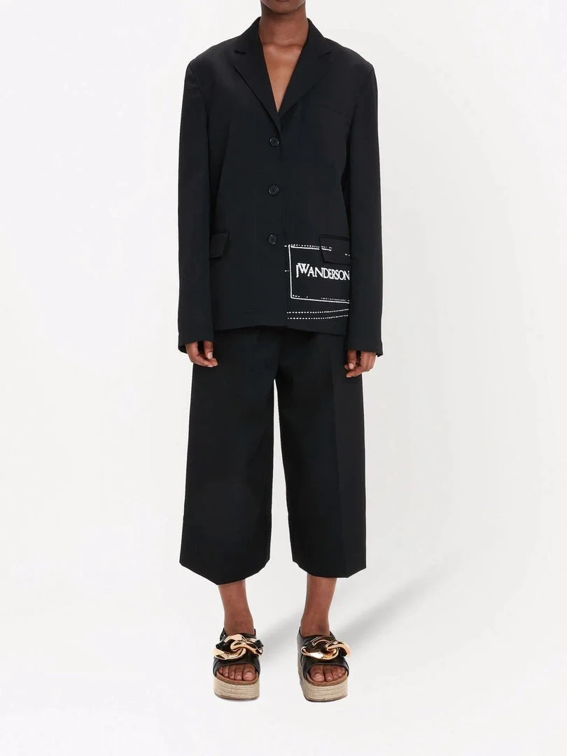 JW Anderson Clothing Black ‘Pleat Front Wide Leg Cropped Trousers' 4 JW Anderson Clothing Black ‘Pleat Front Wide Leg Cropped Trousers'