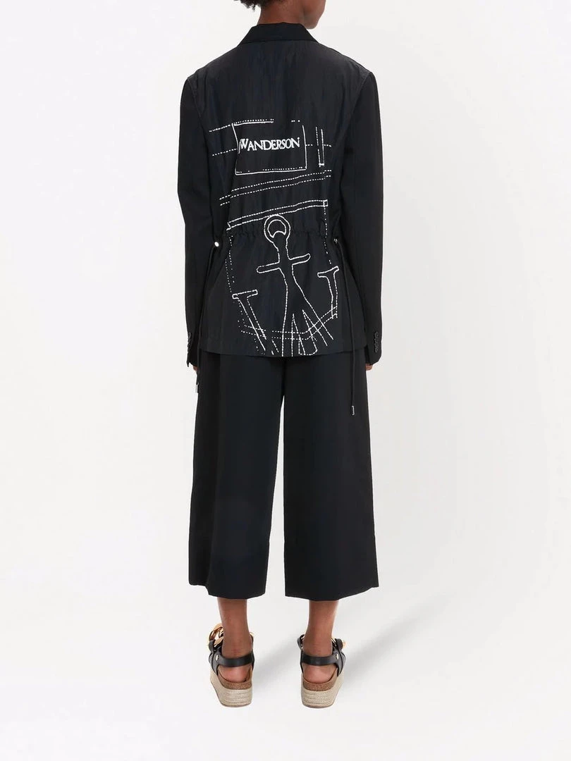 JW Anderson Clothing Black ‘Pleat Front Wide Leg Cropped Trousers' 6 JW Anderson Clothing Black ‘Pleat Front Wide Leg Cropped Trousers'