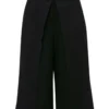 JW Anderson Clothing Black ‘Pleat Front Wide Leg Cropped Trousers'