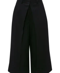 JW Anderson Clothing Black ‘Pleat Front Wide Leg Cropped Trousers'