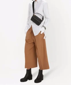 JW Anderson Camel ‘Pleat Front Wide Leg Cropped Trousers’ Clothing
