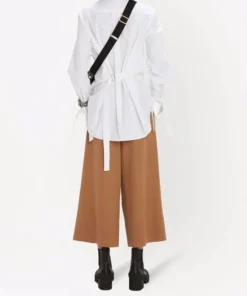JW Anderson Camel ‘Pleat Front Wide Leg Cropped Trousers’ Clothing