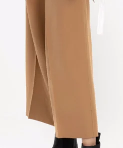 JW Anderson Camel ‘Pleat Front Wide Leg Cropped Trousers’ Clothing