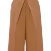 JW Anderson Camel ‘Pleat Front Wide Leg Cropped Trousers’ Clothing