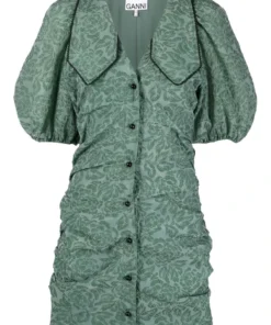 Ganni 'Jacquard Puff Sleeve Mini Dress' New In