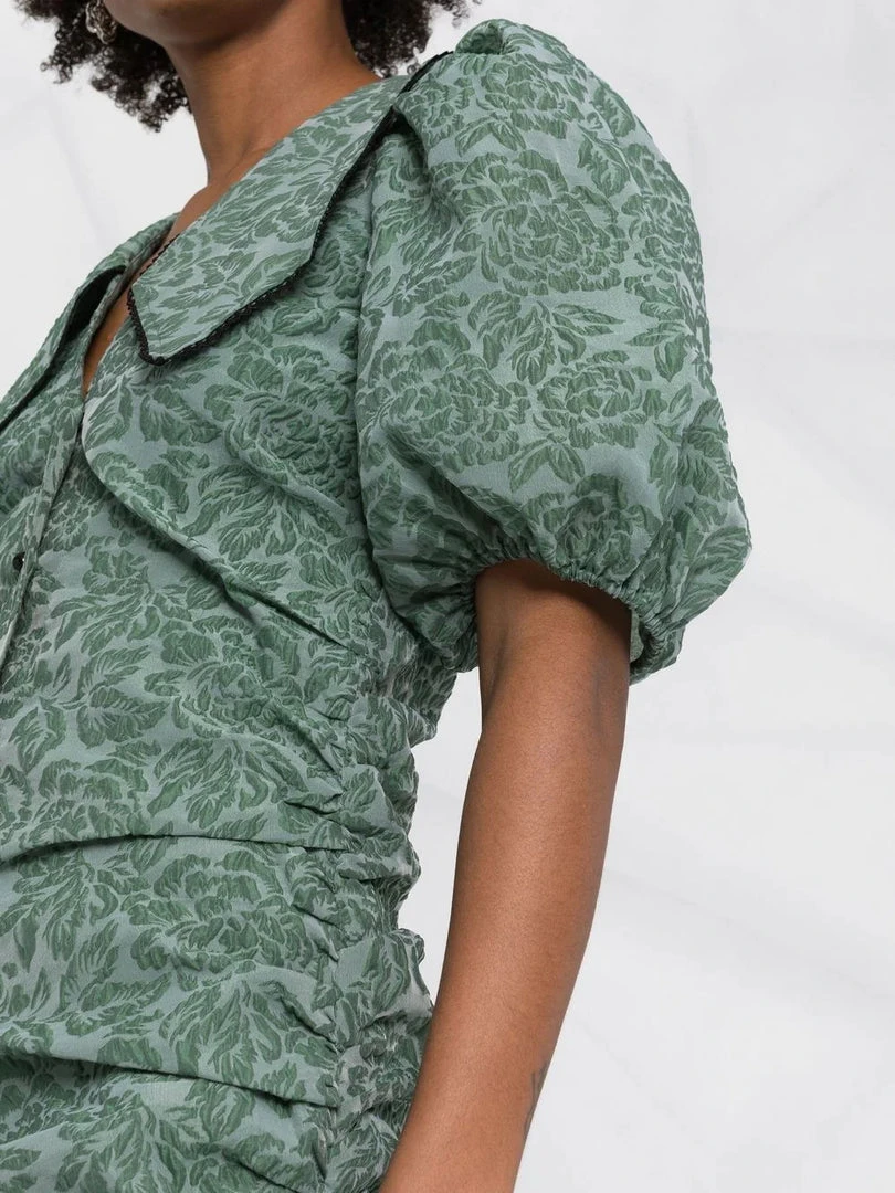 Ganni 'Jacquard Puff Sleeve Mini Dress' New In 5 Ganni 'Jacquard Puff Sleeve Mini Dress' New In