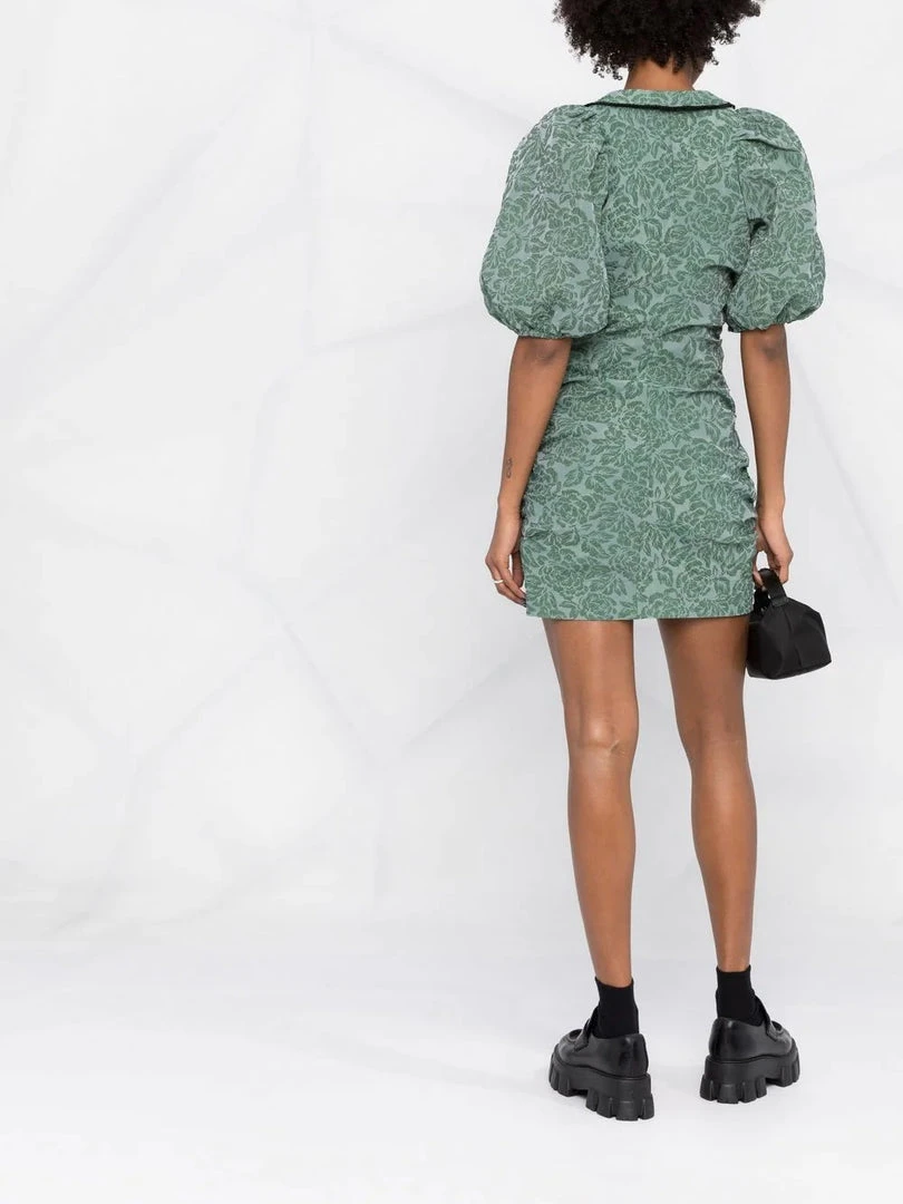 Ganni 'Jacquard Puff Sleeve Mini Dress' New In 8 Ganni 'Jacquard Puff Sleeve Mini Dress' New In