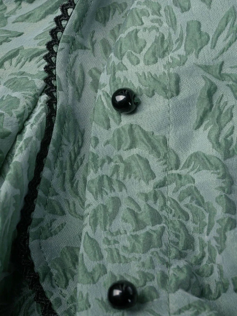 Ganni 'Jacquard Puff Sleeve Mini Dress' New In 10 Ganni 'Jacquard Puff Sleeve Mini Dress' New In