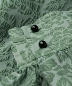 Ganni 'Jacquard Short Puff Sleeve Midi Dress'