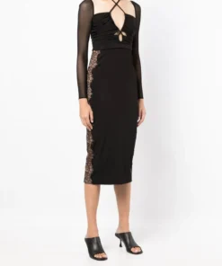 Self Portrait Clothing 'Jersey Cut Out Midi Dress'