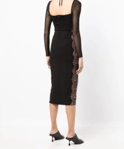 Self Portrait Clothing 'Jersey Cut Out Midi Dress'