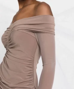 Self Portrait 'Jersey One Shoulder Ruched Midi Dress' Clothing 14 Self Portrait 'Jersey One Shoulder Ruched Midi Dress' Clothing