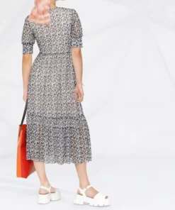 Baum Und Pferdgarten Black 'Jocelyn' Abstract Mesh Midi Dress