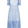 Baum Und Pferdgarten Blue 'Jocelyn' Leopard Mesh Midi Dress