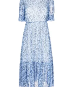 Baum Und Pferdgarten Blue 'Jocelyn' Leopard Mesh Midi Dress