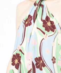 Rixo London 'Jordyn' Floral Wave Halterneck Maxi Dress