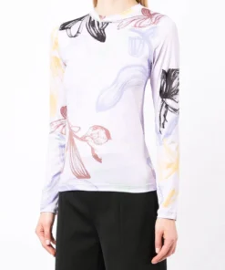 Stine Goya 'Juno' Lilac Long Sleeve Floral Top Clothing