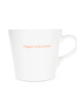 Keith Brymer Jones White And Orange 'Bigger Than Yours' Large Bucket Mug