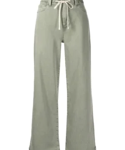 Paige Khaki 'Carly' Wide Leg Jeans