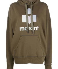 Isabel Marant Etoile Khaki Oversized ‘Mansel’ Logo Hoodie New In