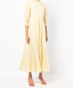 Rixo London Yellow ‘Kristen’ Midaxi Dress