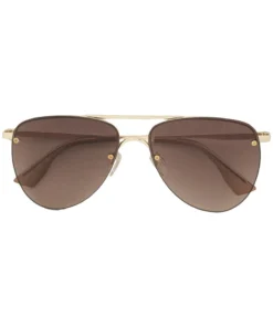 Le Specs Accessories 'The Prince' Gold Metal Frame Sunglasses